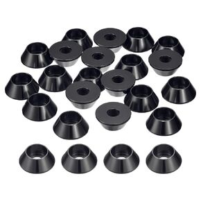 uxcell M5 Cone Cup Countersunk Washers, 50 Pcs Anodized Aluminum Gaskets Cup Head Washer Gasket, Cup Screw Counterbore Gasket for Mechanical Accessories Parts, Black