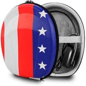 Geekria Shield Headphones Case for Truck Driver Headset, Replacement Hard Shell Travel Carrying Bag, Compatible with Blue Parrott B650-XT, B550-XT, B450-XT, B350-XT, B250-XT Headsets (US Flag)