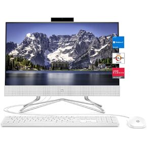 HP 2022 Newest All-in-One Desktop, 21.5" FHD Display, AMD Athlon Silver 3050U, 12GB DDR4 RAM, 512GB PCIe SSD, WiFi, HDMI, Webcam, RJ-45, Wired Keyboard&Mouse, Windows 11 Home, White