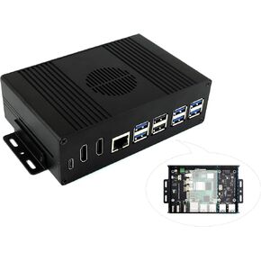 PCIe to 4-CH USB 3.2 Gen1 Adapter All-in-One Mini-Computer Kit for Raspberry Pi 5, with Aluminum Alloy Case, PCIe to 4-CH USB 3.2 Gen1 Adapter, Dual 4K Micro Pi5 HDMI and Type-C Adapter(10 Items)