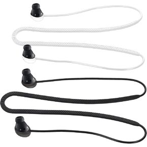 kwmobile Straps Compatible with Samsung Galaxy Buds Pro - 2X Silicone Holder for Wireless Earphones - Black/White