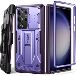 جراب TONGATE متوافق مع هاتف Samsung Galaxy S23 Ultra مع غطاء كاميرا منزلق، [مع إطار أمامي] طبقة مزدوجة للحماية العسكرية ومشبك حزام وحافظة هاتف بمسند لهاتف Galaxy S23 Ultra، أزرق in Kuwait