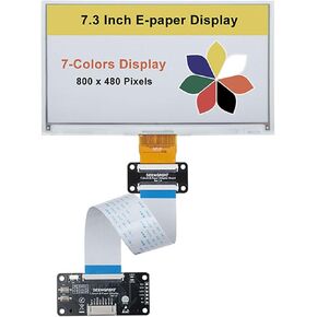 7.3 Inch 7 Color e-Paper Display for Raspberry Pi/Arduino/STM32 Advanced Color ePaper 800x480 Pixels with Driver Board E-Ink Screen