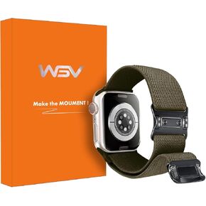 WSV Magnetic Buckle Nylon Elastic Strap for Apple Watch Band 49mm 45mm 44mm 42mm 41mm 40mm 38mm, Adjustable Strap Compatible with iWatch Series 9 8 7 6 5 4 SE 3 2 1 Ultra 2/Ultra Women Men