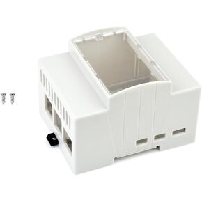 waveshare for Raspberry Pi 5 Case,DIN Rail ABS Case for Raspberry Pi 5, Compatible with Raspbeery Pi Expansion Board PoE HAT (F), RS485 CAN HAT, 2-CH RS485 HAT, Clear