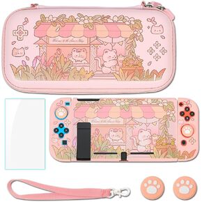 PERFECTSIGHT Switch Carrying Case for Nintendo Switch OLED, Cute Hard Shell Travel Carry Case with 12 Game Card Slots, Protective Storage Bag for NS Zelda Console & Accessories, Black Tears of Kingdom