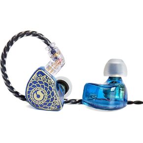 Tangzu wan'er IEMs Newest 10mm Dynamic Driver PET Diaphragm in-Ear Headphones,Noise Isolating Wired Earbuds with Detachable 2Pin OFC Braided Cable for Audiophile Musician DJ Stage(White,without Mic)