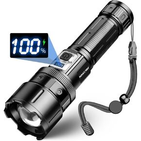 NAKCNM Flashlights LED Rechargeable, 1000000 High Lumen Flash Light with Digital Power Display and 5 Modes Super Bright Flashlight for Emergencies Camping Outdoor