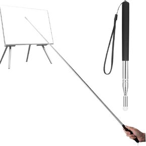 Teacher Pointer Stick with Hand Lanyard, Telescopic Pointer for Classroom Teaching Kid Reading, Retractable Whiteboard Pointer Extendable Presentation Pointer 39.37''