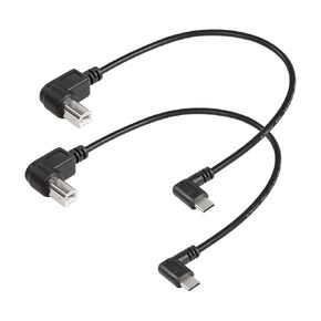 SinLoon 2 Pack USB C Printer Cable Right Angled USB B to Type C Cord 11.8inch USB B Male to USB C Male for Printer,MIDI Controller,Scanner,Digital Piano MIDI Controller,DJ Controller (Down+Down)