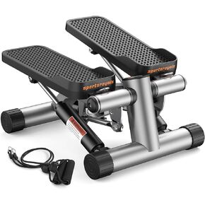 Sportsroyals Stair Stepper للتمرين، خطوات صغيرة مع شريط مقاومة، معدات تمرين منزلية هيدروليكية للياقة البدنية لتمرين الجسم بالكامل، سعة وزن 330 رطلاً in Saudi Arabia
