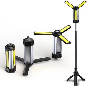 Rechargeable Camping Lights,Telescopic & Collapsible Mobile Lighting,LED Camping Lantern,Built-in 6000mAh Battery Work Light & Flash Light for Adventure,Fishing,Hiking,Camping,Live Streaming