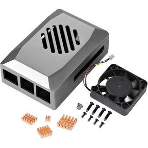 Yahboom Case for Raspberry Pi 5 with PWM Fan Pi 5 Cooling Fan Heat Sink Simple Removable Top Cover Compatible with Official Active Cooler