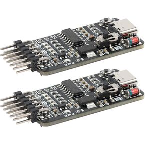 2Pcs USB to Dual CDC UART Serial Port Module USB Type-C STC Microcontroller Program Cold Start Automatic Download Burner Module Board
