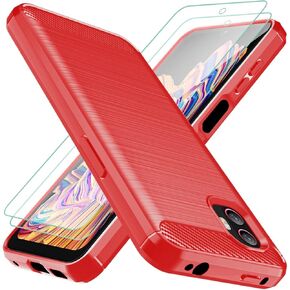 Osophter for Galaxy Xcover 6 Pro Case,Galaxy Xcover Pro 2 Case with 2pcs Screen Protector Shock-Absorption Flexible TPU Rubber Protective Cell Phone Cover for Samsung Galaxy Xcover 6 Pro(Black)