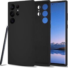 Janmitta Compatible with Samsung Galaxy S23 Ultra Silicone Case,Soft Touch Premium Liquid Rubber Shockproof Phone Cover,Slim Fit,Camera Protection,Microfiber Lining,2023 Black