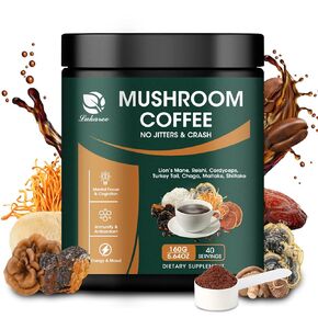 14 in 1 Mushroom Powder for Coffee Cooking, 8oz Mushroom Supplement with Lions Mane, Chaga, Reishi, Turkey Tail, Cordyceps Mushroom Extract Powder, etc, Mushrooms Blend for Immune Brain Energy