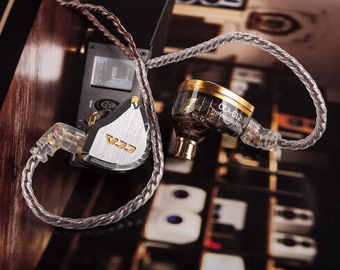 Kinboofi IEM Headphone, CCA C12 Wired HiFi Earbuds Earphone, 5BA+1DD Hybrid HiFi in Ear Monitor Headphones Noise Isolating Stereo Wired Earbuds for Musicians Audiophile (with Microphone, Gold)… in Saudi Arabia