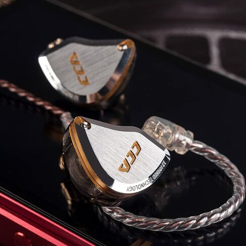 Kinboofi IEM Headphone, CCA C12 Wired HiFi Earbuds Earphone, 5BA+1DD Hybrid HiFi in Ear Monitor Headphones Noise Isolating Stereo Wired Earbuds for Musicians Audiophile (with Microphone, Gold)… in Saudi Arabia