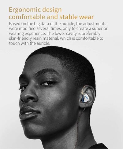 Kinboofi IEM Headphone, CCA C12 Wired HiFi Earbuds Earphone, 5BA+1DD Hybrid HiFi in Ear Monitor Headphones Noise Isolating Stereo Wired Earbuds for Musicians Audiophile (with Microphone, Gold)… in Saudi Arabia