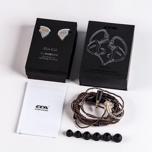 Kinboofi IEM Headphone, CCA C12 Wired HiFi Earbuds Earphone, 5BA+1DD Hybrid HiFi in Ear Monitor Headphones Noise Isolating Stereo Wired Earbuds for Musicians Audiophile (with Microphone, Gold)… in Saudi Arabia