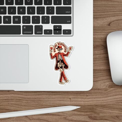 Social Distortion Skeleton Sticker Souvenir Weatherproof Decal Vinyl Small Waterproof Bottle Mug Passport Book Scrapbook Notebook Laptop Tumbler Skateboard Computer Phone Size 4" Gift ID44990 in Saudi Arabia