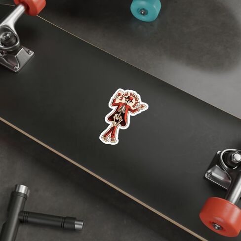 Social Distortion Skeleton Sticker Souvenir Weatherproof Decal Vinyl Small Waterproof Bottle Mug Passport Book Scrapbook Notebook Laptop Tumbler Skateboard Computer Phone Size 4" Gift ID44990 in Saudi Arabia