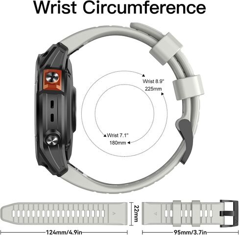 OVERSTEP Compatible with Garmin Fneix 7 Pro/Fenix 8 47mm Bands, 22mm Soft Silicone Quick Fit Replacement Band for Fenix 5/Fenix 6/Fenix 7/Fenix E 47mm/Approach S62/Quatix 7 Smartwatch in Saudi Arabia