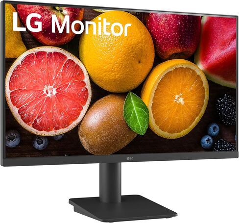 LG 24MS550-B 24 بوصة IPS FHD (1920x1080) 100 هرتز 5 مللي ثانية وضع القارئ حامل قابل للتعديل للإمالة/الارتفاع، مكبر صوت مدمج، تصميم بلا حدود، تحكم على الشاشة، مثبت أسود DAS Crosshair HDMI أسود in Kuwait