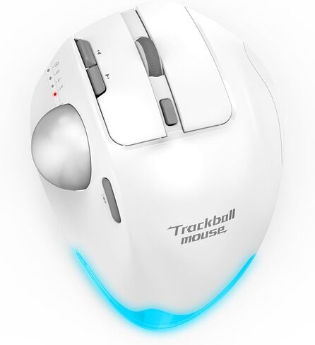 JOMAA Ergonomic 2.4G Wireless Trackball Mouse BT Trackball Mouse Easy Thumb Control Tracking for Laptop Computer (Silver) in Kuwait