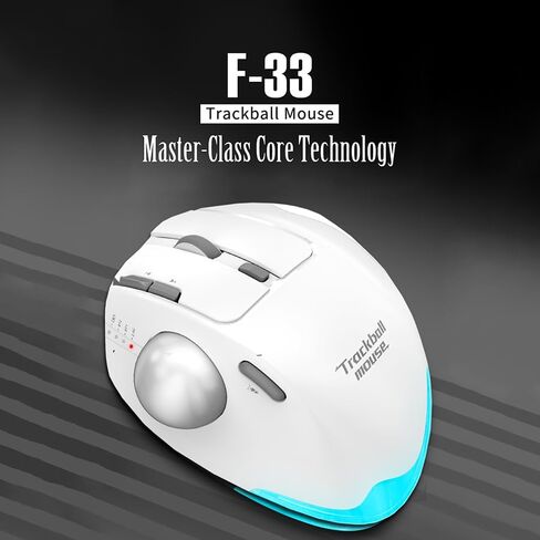 JOMAA Ergonomic 2.4G Wireless Trackball Mouse BT Trackball Mouse Easy Thumb Control Tracking for Laptop Computer (Silver) in Kuwait