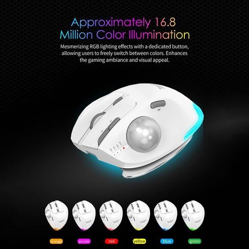 JOMAA Ergonomic 2.4G Wireless Trackball Mouse BT Trackball Mouse Easy Thumb Control Tracking for Laptop Computer (Silver) in Kuwait