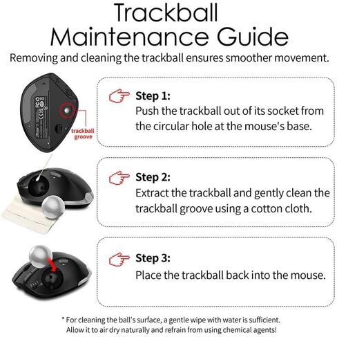 JOMAA Ergonomic 2.4G Wireless Trackball Mouse BT Trackball Mouse Easy Thumb Control Tracking for Laptop Computer (Silver) in Kuwait