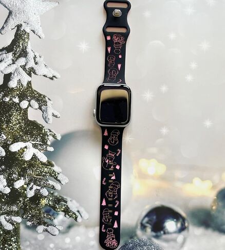 Halloween Fall Christmas Engraved Band Compatible Apple Watch Women 41mm 40mm 44mm 45mm 46mm 42mm 38mm 49mm,Dressy Maple Skull Pumpkin Snowman Soft Silicone Strap for iWatch Series SE 10 9 8 7 6 5 4 3 2 1 Ultra 2 1 in Saudi Arabia