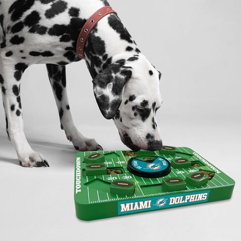 Pets First NFL Miami Dolphins Large Puzzle Toy, Dog Puzzle Treat Toy, New Large Size, Interactive Dog Treat Toy, Dog Slow Feeding Toy in Saudi Arabia