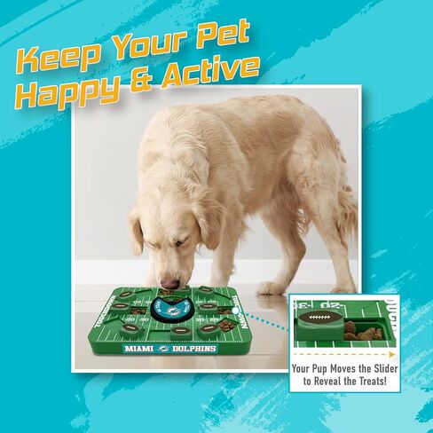 Pets First NFL Miami Dolphins Large Puzzle Toy, Dog Puzzle Treat Toy, New Large Size, Interactive Dog Treat Toy, Dog Slow Feeding Toy in Saudi Arabia