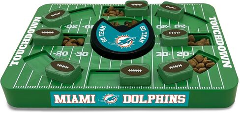Pets First NFL Miami Dolphins Large Puzzle Toy, Dog Puzzle Treat Toy, New Large Size, Interactive Dog Treat Toy, Dog Slow Feeding Toy in Saudi Arabia