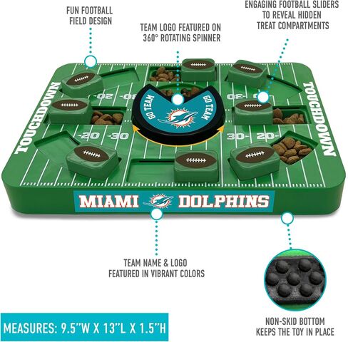 Pets First NFL Miami Dolphins Large Puzzle Toy, Dog Puzzle Treat Toy, New Large Size, Interactive Dog Treat Toy, Dog Slow Feeding Toy in Saudi Arabia