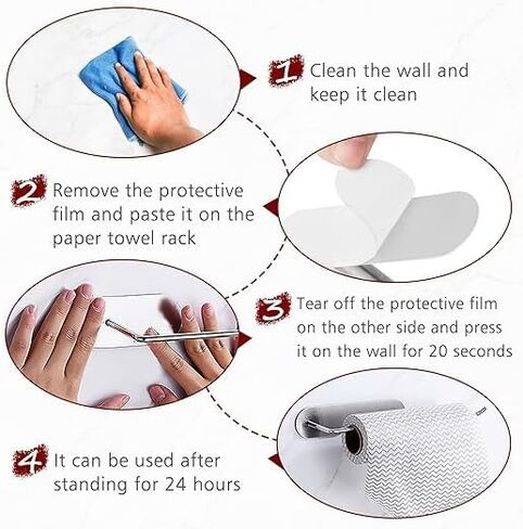 ChengFu Self Adhesive Strips, Replacement Adhesive Strips Compatible with Self Adhesive Paper Towel Holder, Paper Towel Holder Under Cabinet, 5.7 x 1.6 Inch (2 Pack) in Saudi Arabia