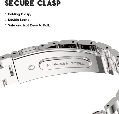Metal Watchband Compatible with Samsung Galaxy Fit2 SM-R220 Stainless Steel Protective Frame Case Design Wrist Strap Bracelet Replacement for Fit 2 SM-R220 Smartwatch Accessory in Saudi Arabia