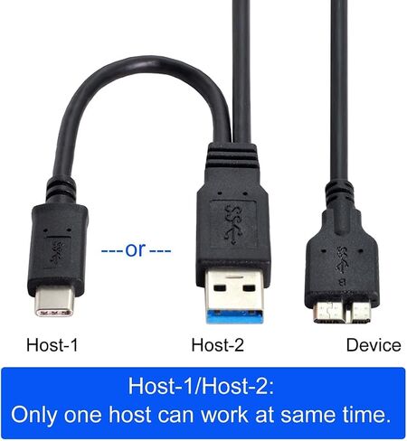 chenyang Power Y Cable Dual USB3.0 A Male to Micro USB 3.0 Y Cable with Extra Power for SSD HDD in Saudi Arabia