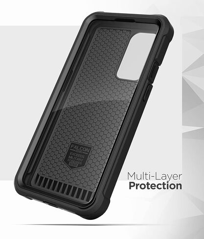 غطاء Falcon Armor مُصمم لجراب OnePlus 9 مع واقي شاشة، غطاء حماية كامل للجسم مع واقي شاشة مدمج (أسود) (OnePlus 9) in Saudi Arabia
