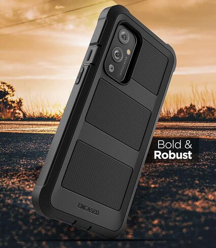 غطاء Falcon Armor مُصمم لجراب OnePlus 9 مع واقي شاشة، غطاء حماية كامل للجسم مع واقي شاشة مدمج (أسود) (OnePlus 9) in Saudi Arabia