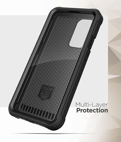 غطاء Falcon Armor مُصمم لجراب OnePlus 9 مع واقي شاشة، غطاء حماية كامل للجسم مع واقي شاشة مدمج (أسود) (OnePlus 9) in Saudi Arabia