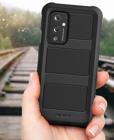 غطاء Falcon Armor مُصمم لجراب OnePlus 9 مع واقي شاشة، غطاء حماية كامل للجسم مع واقي شاشة مدمج (أسود) (OnePlus 9) in Saudi Arabia