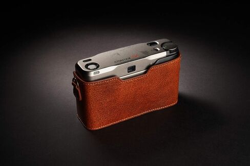 حافظة Contax T2، حافظة نصف كاميرا مصنوعة يدويًا من الجلد الأصلي من BolinUS، غطاء حقيبة لكاميرا Contax T2 مع حزام يد (LavaBrown) in Saudi Arabia