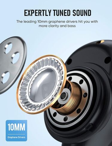 T8 True Wireless Earbuds, Bluetooth Earphones Touch Control, TWS Sport Headphones with Mic CVC 8.0 Noise Reduction, Stereo in-Ear Headset with Bass, 30H Playtime/USB-C/IPX7 Waterproof, Black in Saudi Arabia