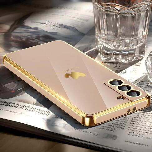 for Samsung Galaxy S21 5G Case with Phone Lanyard Wrist Strap [Butterfly Shape], Luxury Double Heart Pattern Plating Gold Edge Slim Soft Phone Cover Case for Galaxy S21 - Purple in Saudi Arabia
