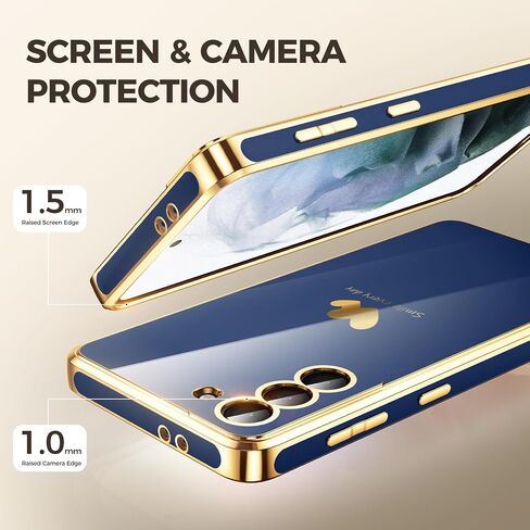 for Samsung Galaxy S21 5G Case with Phone Lanyard Wrist Strap [Butterfly Shape], Luxury Double Heart Pattern Plating Gold Edge Slim Soft Phone Cover Case for Galaxy S21 - Purple in Saudi Arabia