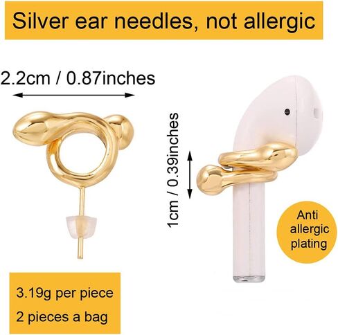 Earrings for Airpod Anti Lost Earring Strap for Airpods Hooks Ear Clip for Airpods Wireless Earphone Holder for AirPods Anti Lost Ear Clip Strap Compatible with Airpods in Saudi Arabia